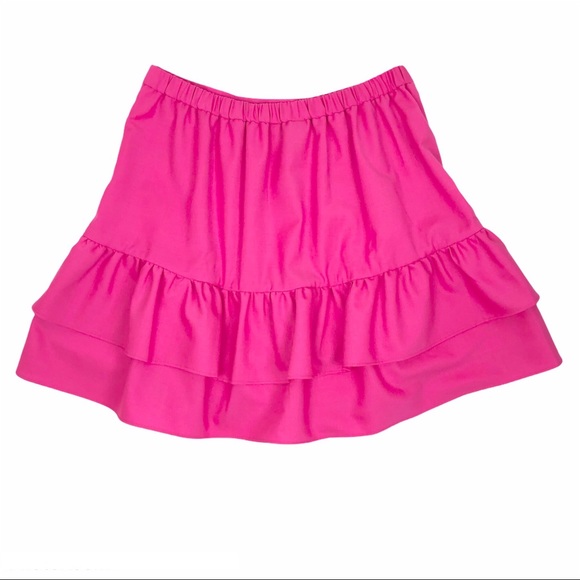 J. Crew Pink Wool Blend Tiered Ruffle Skirt - Picture 2 of 9